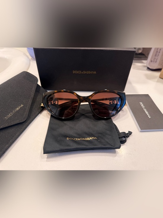 Dolce & Gabbana Tortoiseshell Cat-Eye Sunglasses - Brown & Gold Accents main image 5